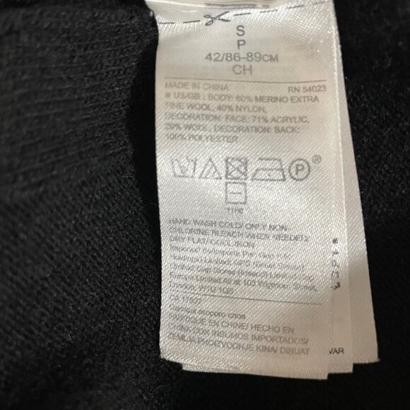 Banana Republic Womens Merino Wool Crewneck Sweater Capsule Luxe Black Small - Picture 7 of 9